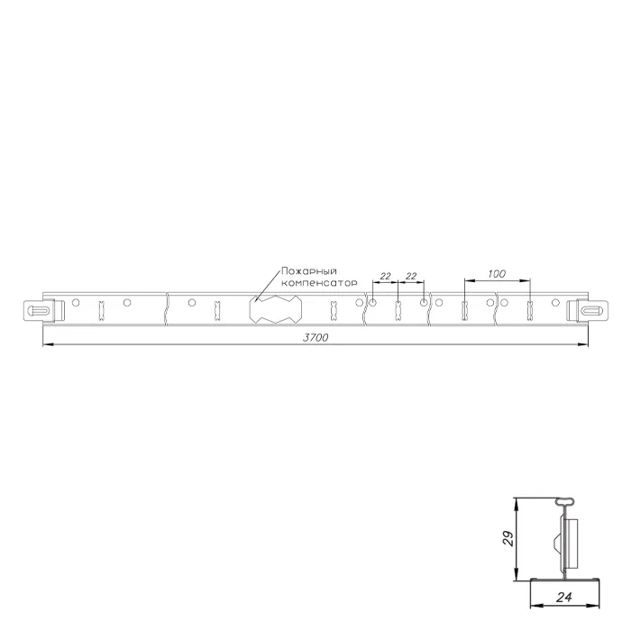 Подвесная система Албес T-24 ЭКОНОМ белый матовый L=3,7м