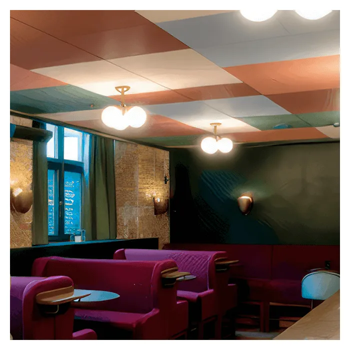 Подвесные потолки Рокфон Колорол А15/24 с панелями размерами 600x600 и 1200x600 мм