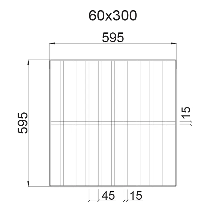 Подвесной металические потолок Грильято GL15 Жалюзи ячейкой 60x300мм