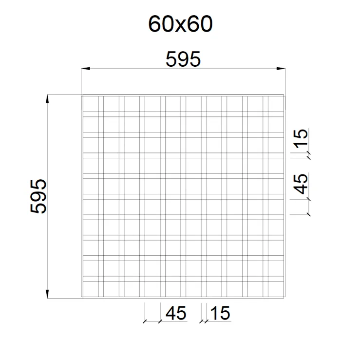 Подвесной потолок Грильято GL-15 60х60мм